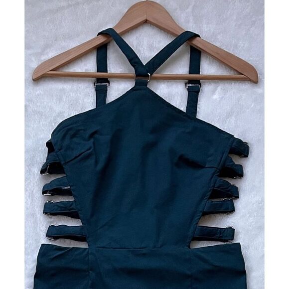 Tobi Caged Side Cutout Halter Bodycon Midi Dress, Size Medium - Picture 6 of 15